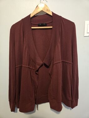 All Saints Open Front Cardigan Sweater - Maroon